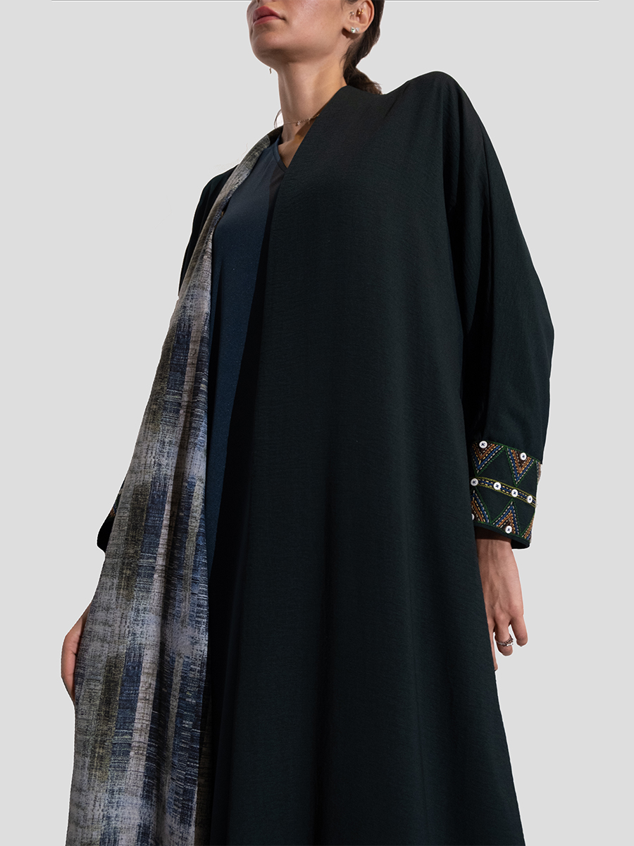 Green abaya with special liner