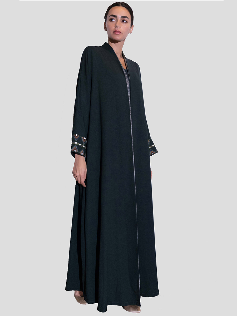 Green abaya with special liner